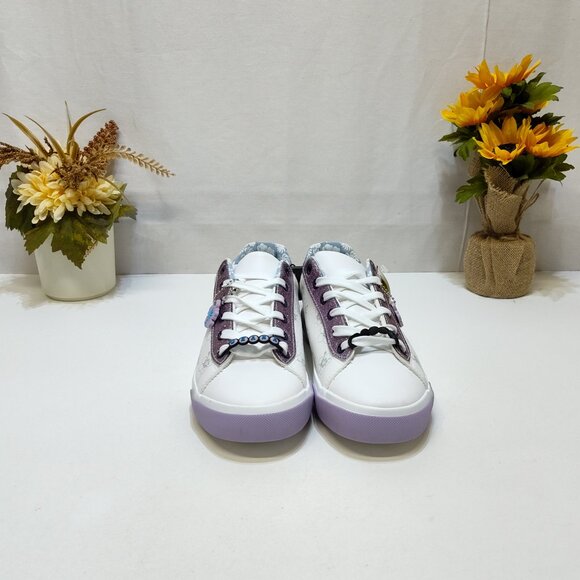 Disney Stitch Low Top Sneakers Womens 9.5 Lace-Up Glitter Accents Charm Keychain - Picture 4 of 9